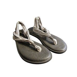 Sanuk 7 Gray White Yoga Sling Sandals